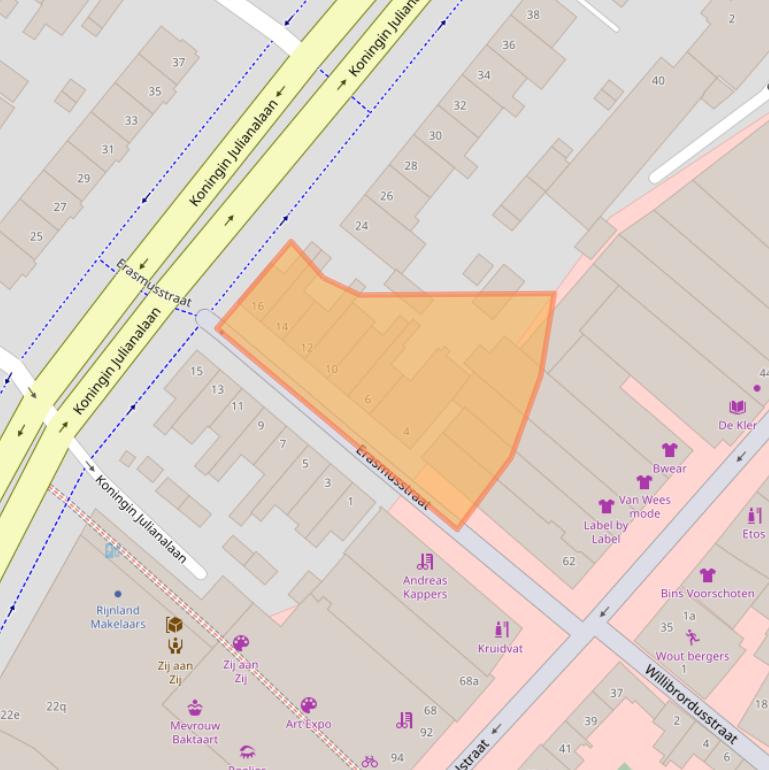 Kaart van postcodegebied 2251BZ.