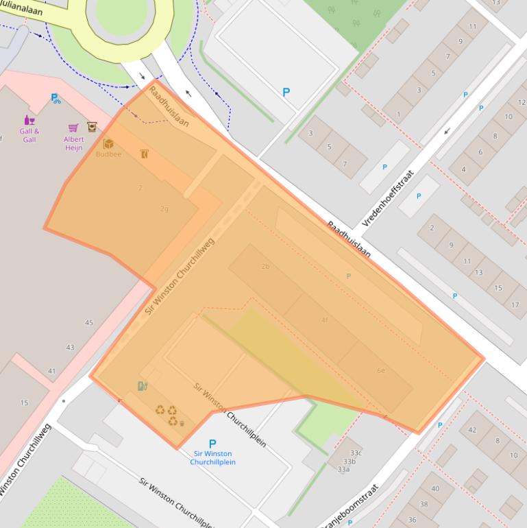 Kaart van postcodegebied 2251GB.