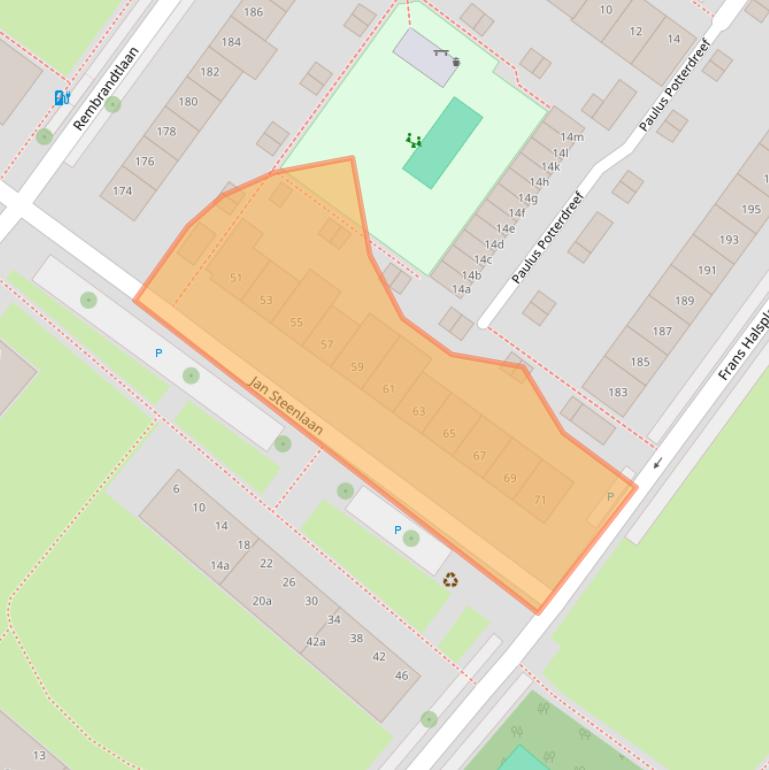 Kaart van postcodegebied 2251JG.