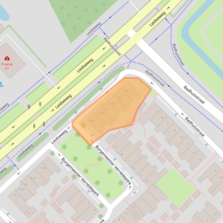 Kaart van postcodegebied 2251LE.