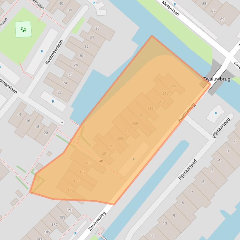 Kaart van postcodegebied 2251NG.