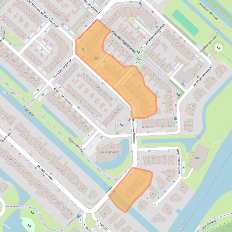 Kaart van postcodegebied 2251RB.