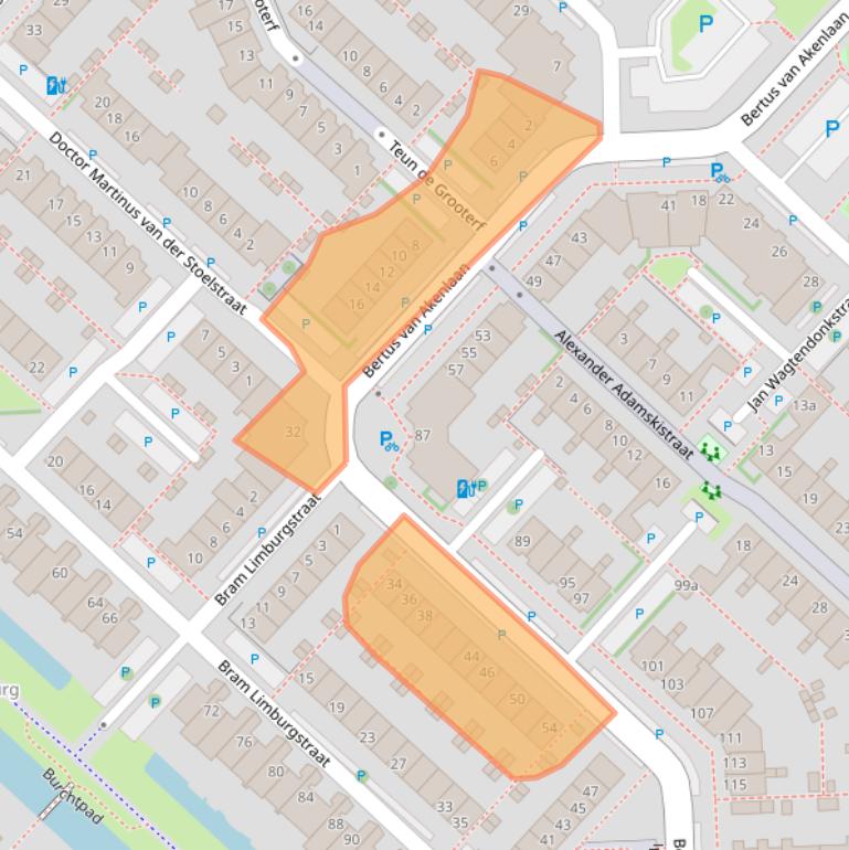 Kaart van postcodegebied 2251RC.