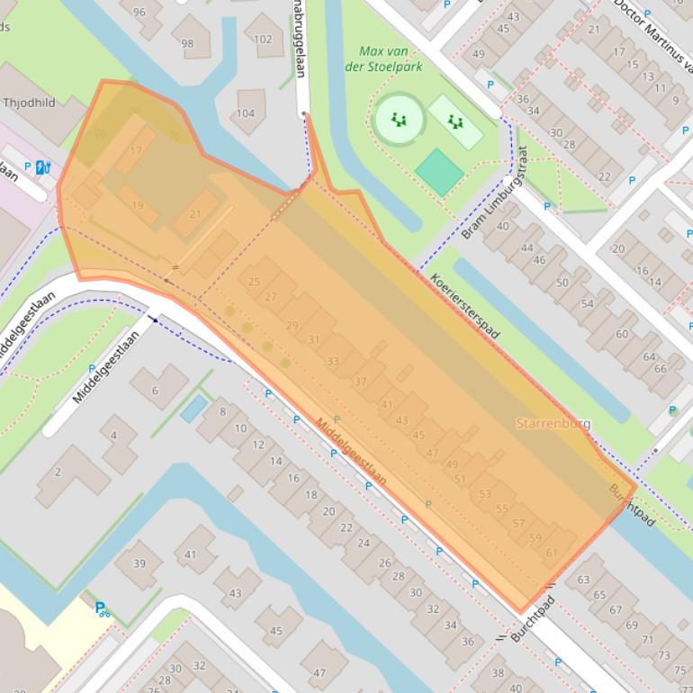 Kaart van postcodegebied 2251RW.