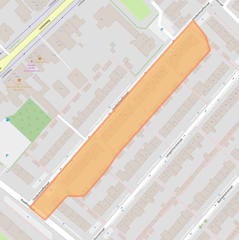 Kaart van postcodegebied 2251SC.