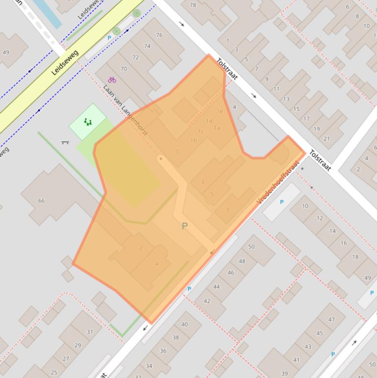 Kaart van postcodegebied 2251SE.