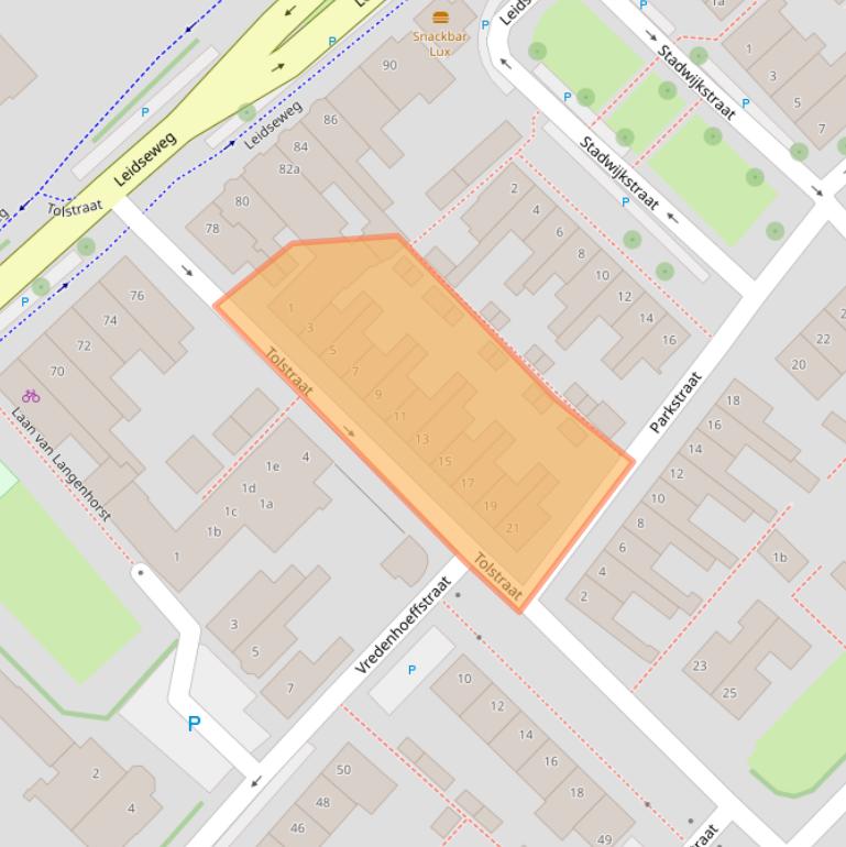 Kaart van postcodegebied 2251SG.