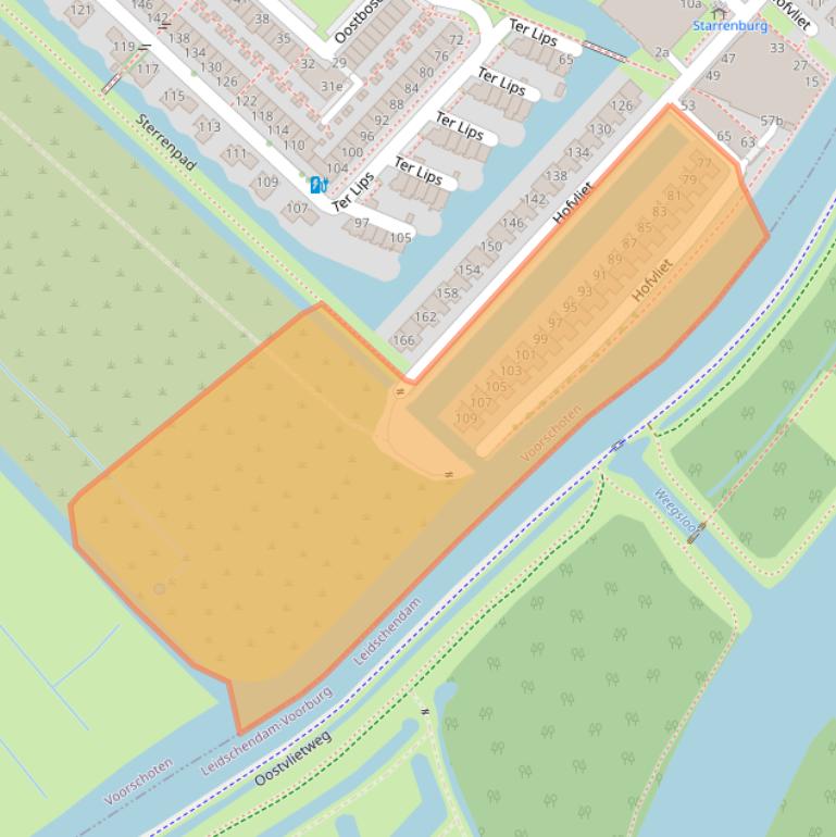 Kaart van postcodegebied 2251TJ.