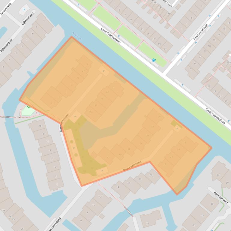 Kaart van postcodegebied 2251WS.