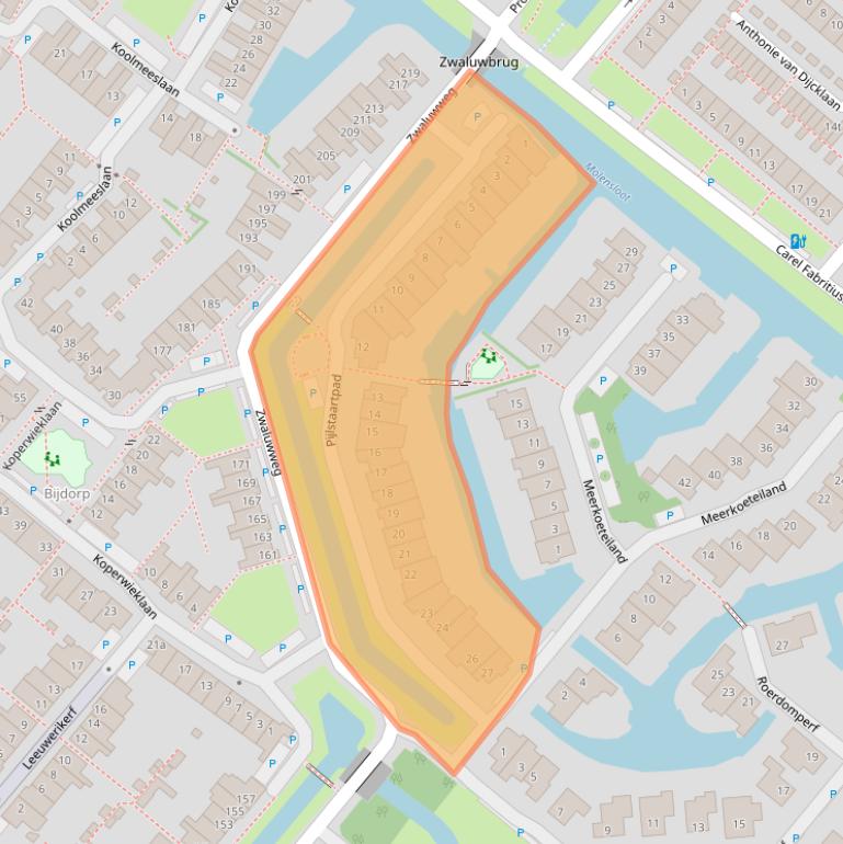 Kaart van postcodegebied 2251WT.