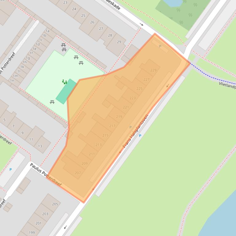 Kaart van postcodegebied 2251XH.