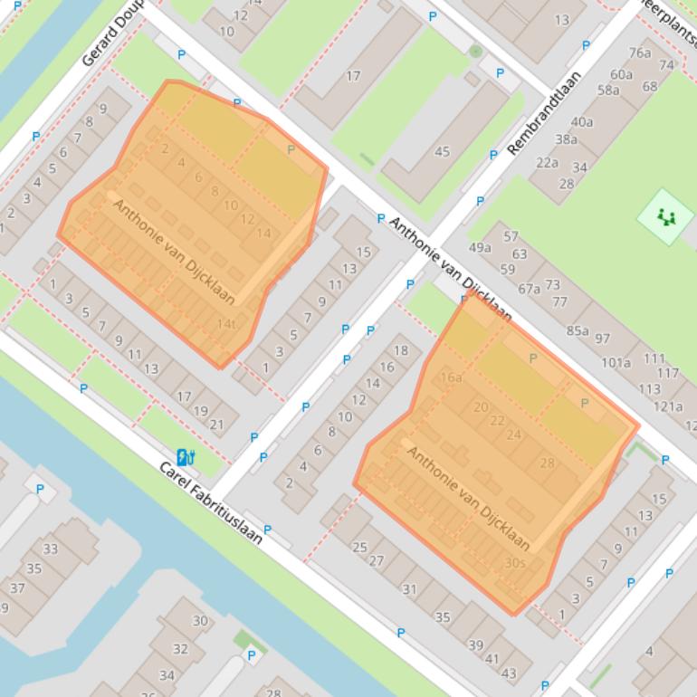 Kaart van postcodegebied 2251XP.