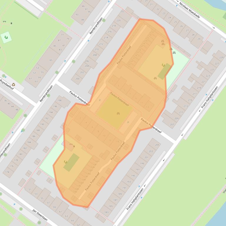 Kaart van postcodegebied 2251XT.
