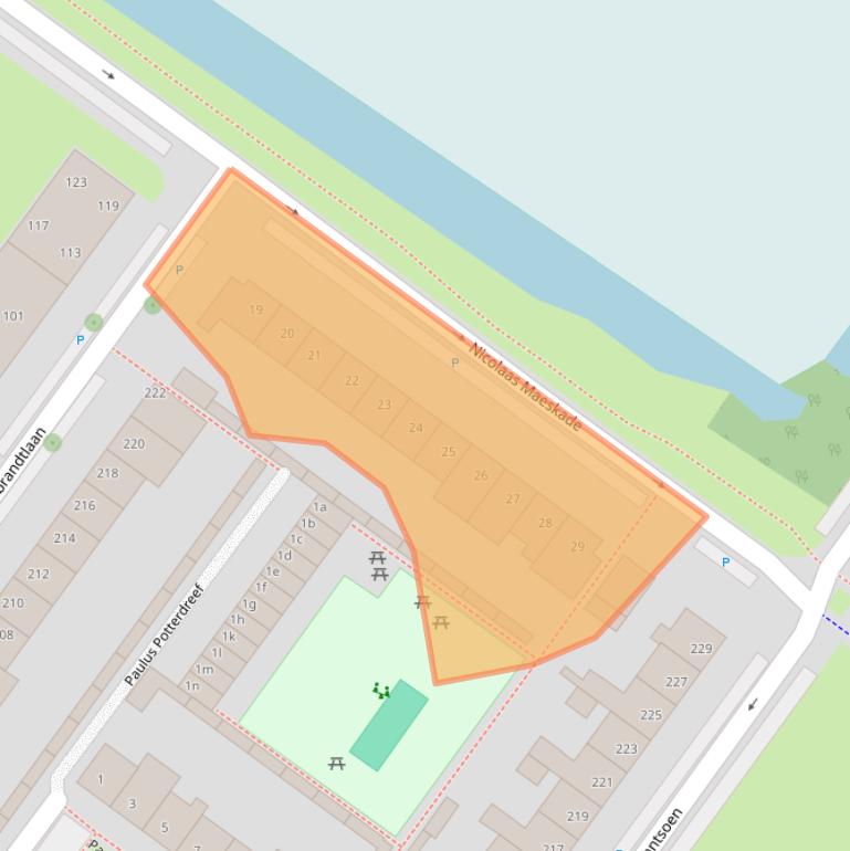 Kaart van postcodegebied 2251XW.