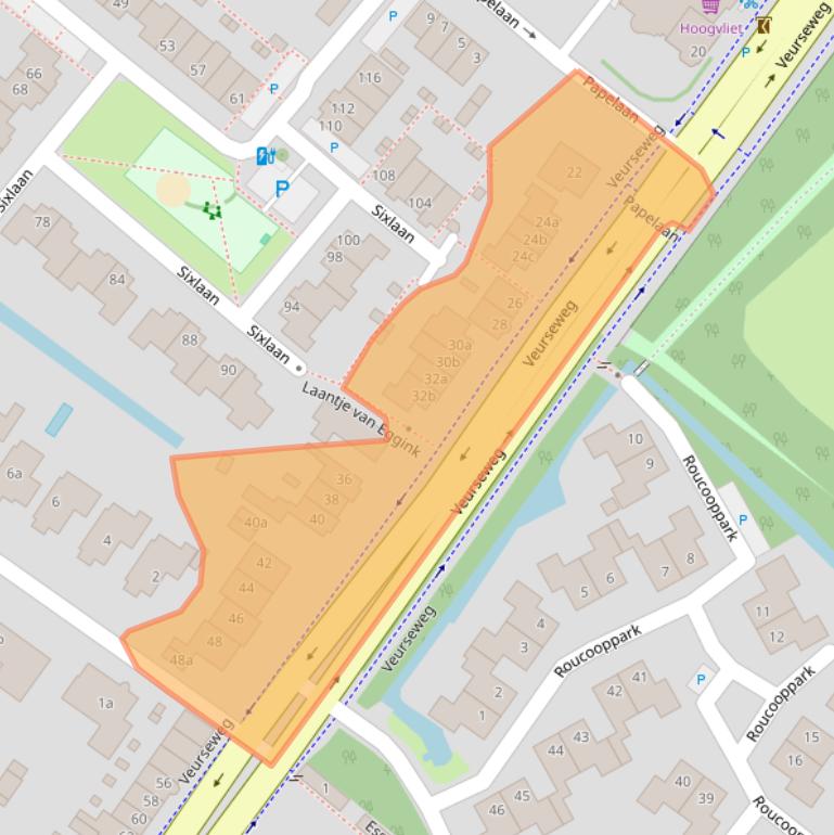 Kaart van postcodegebied 2252AB.