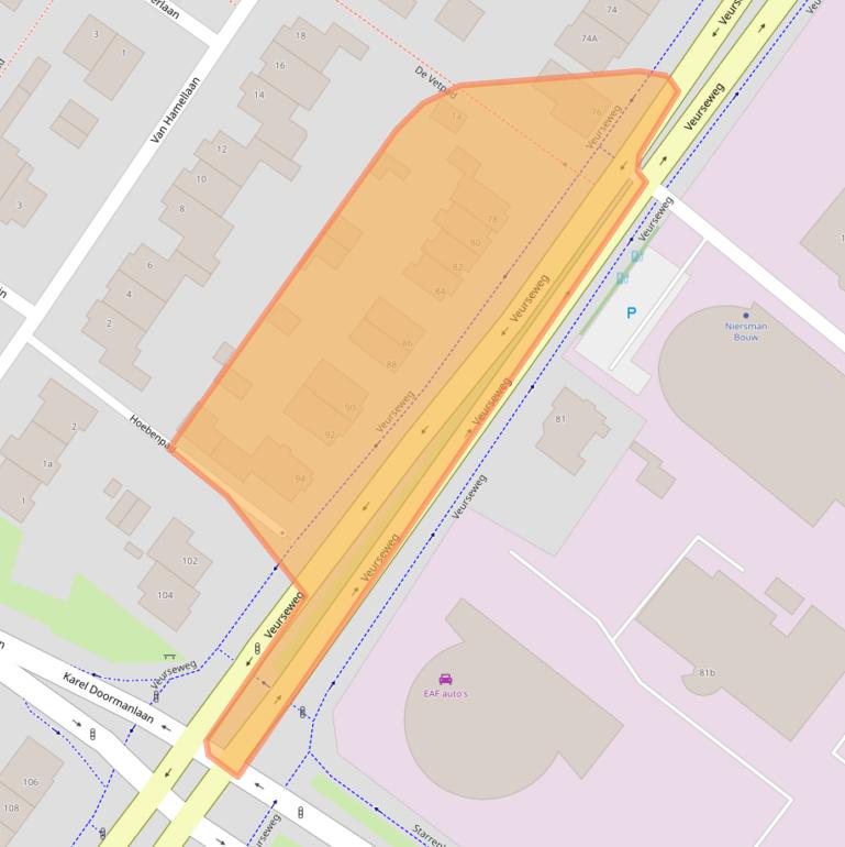 Kaart van postcodegebied 2252AD.