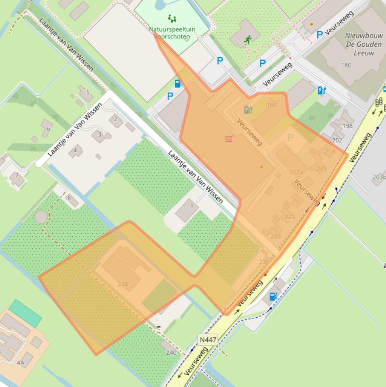 Kaart van postcodegebied 2252AH.