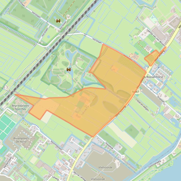 Kaart van postcodegebied 2252AJ.