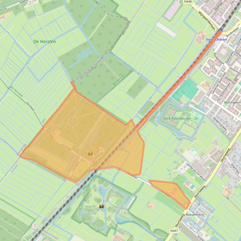 Kaart van postcodegebied 2252AL.