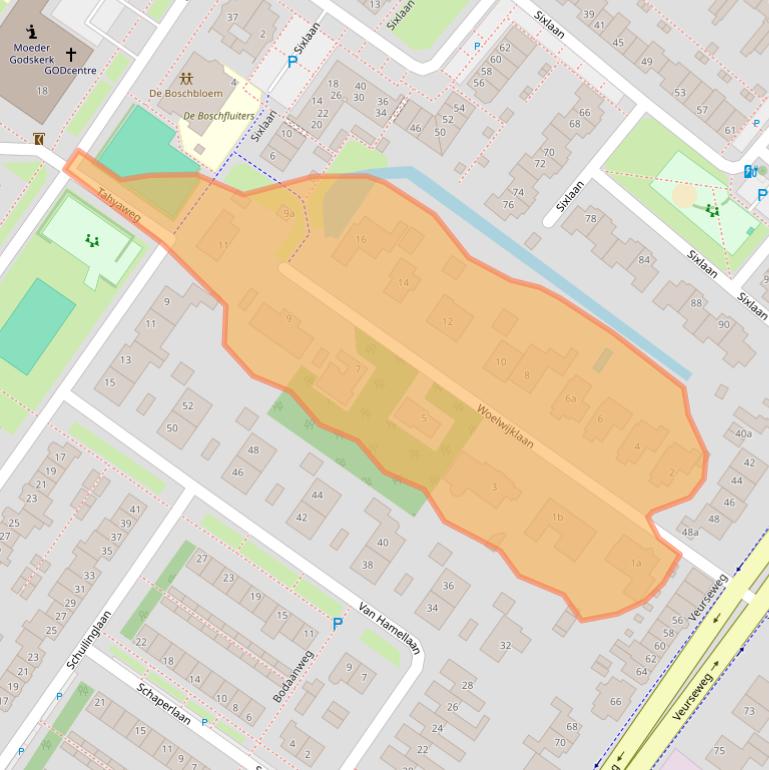 Kaart van postcodegebied 2252AM.