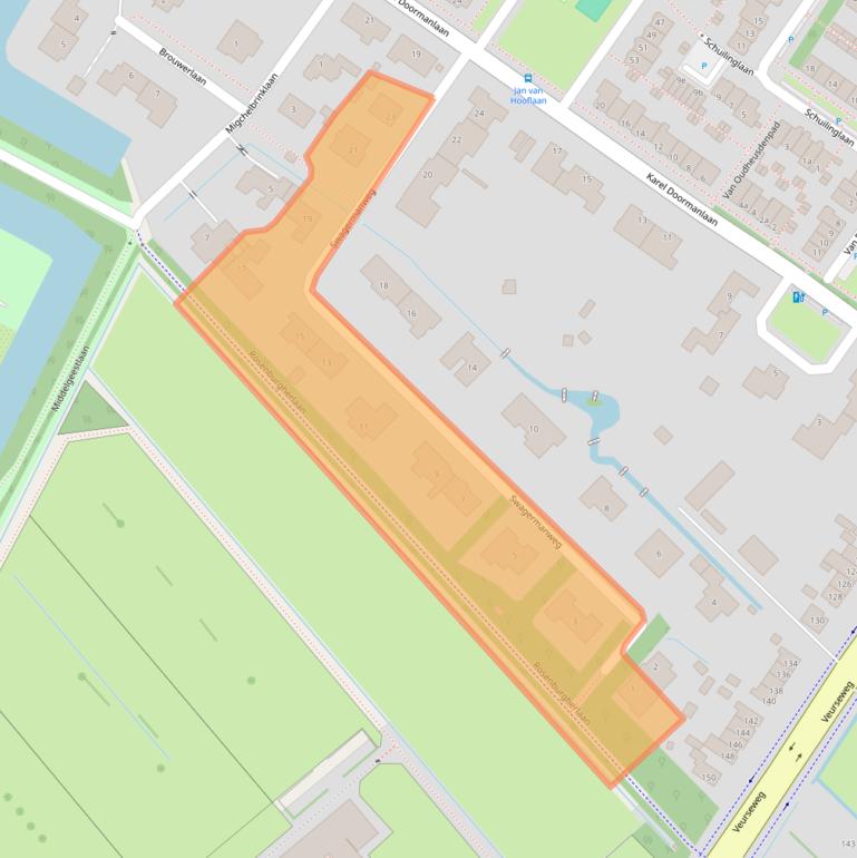 Kaart van postcodegebied 2252BC.