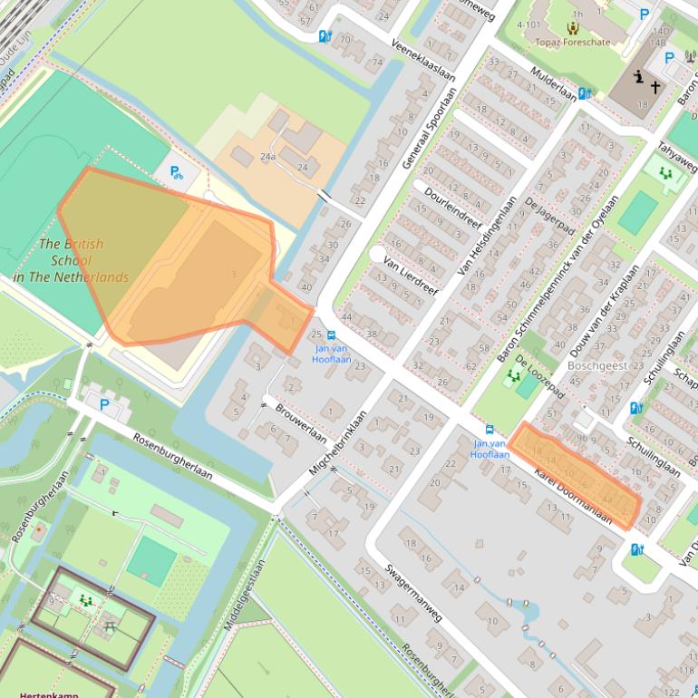 Kaart van postcodegebied 2252BG.