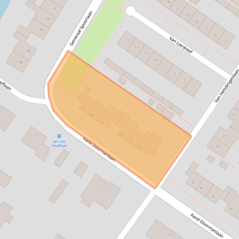 Kaart van postcodegebied 2252BJ.