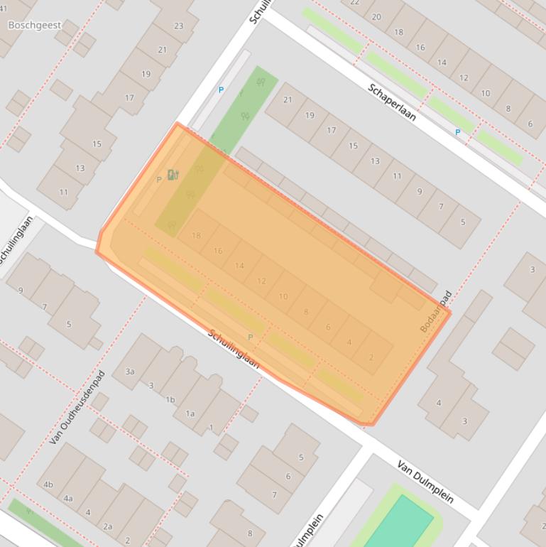Kaart van postcodegebied 2252BS.