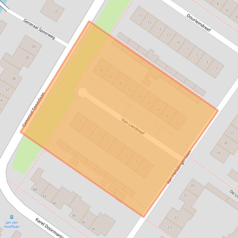 Kaart van postcodegebied 2252BX.