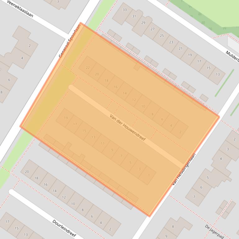Kaart van postcodegebied 2252CA.