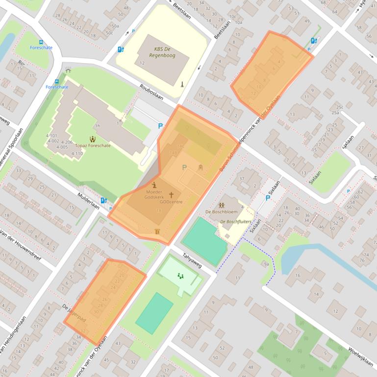 Kaart van postcodegebied 2252EB.