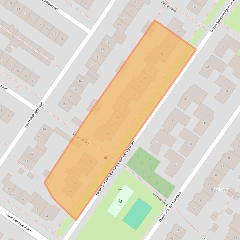 Kaart van postcodegebied 2252EC.