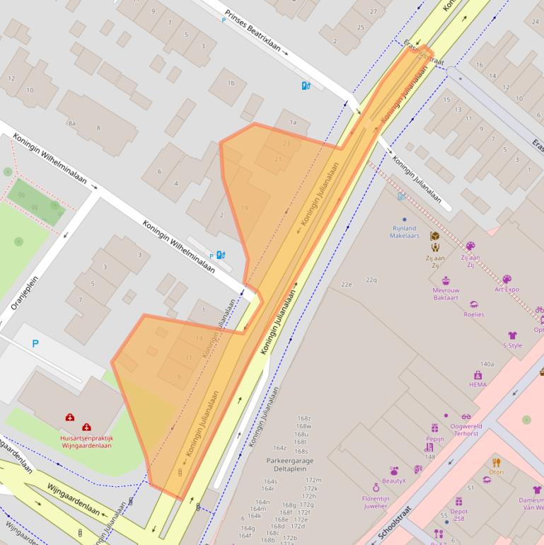 Kaart van postcodegebied 2252GA.