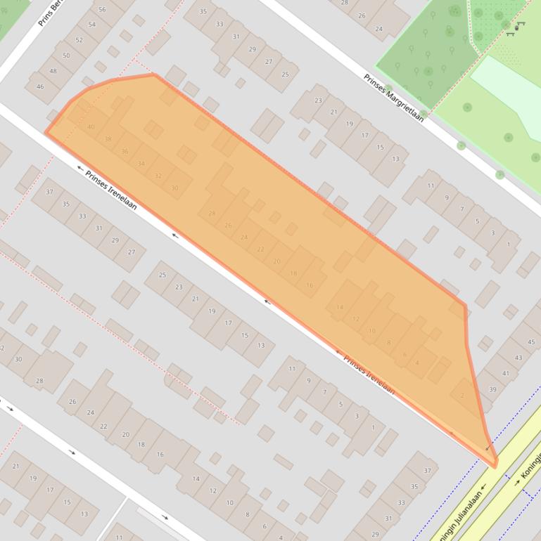 Kaart van postcodegebied 2252GJ.