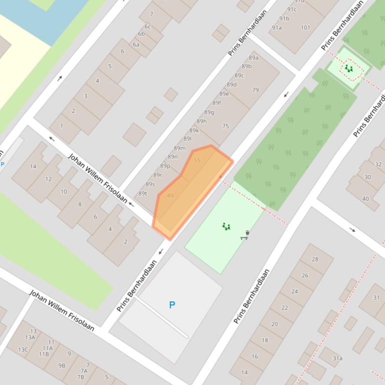 Kaart van postcodegebied 2252GR.