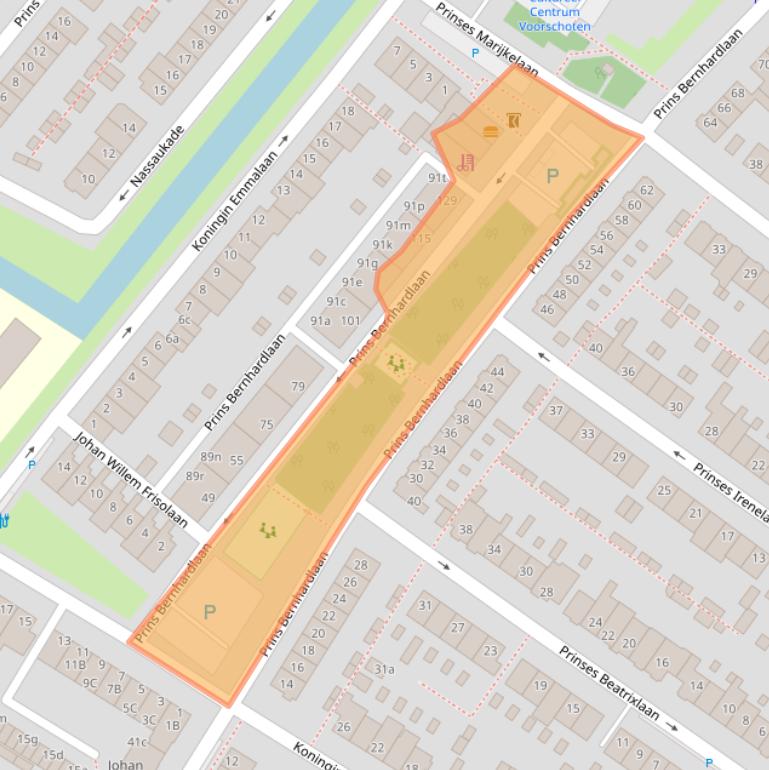 Kaart van postcodegebied 2252GT.