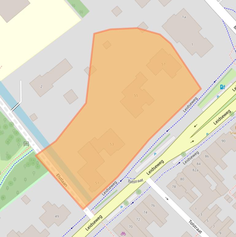 Kaart van postcodegebied 2252LB.