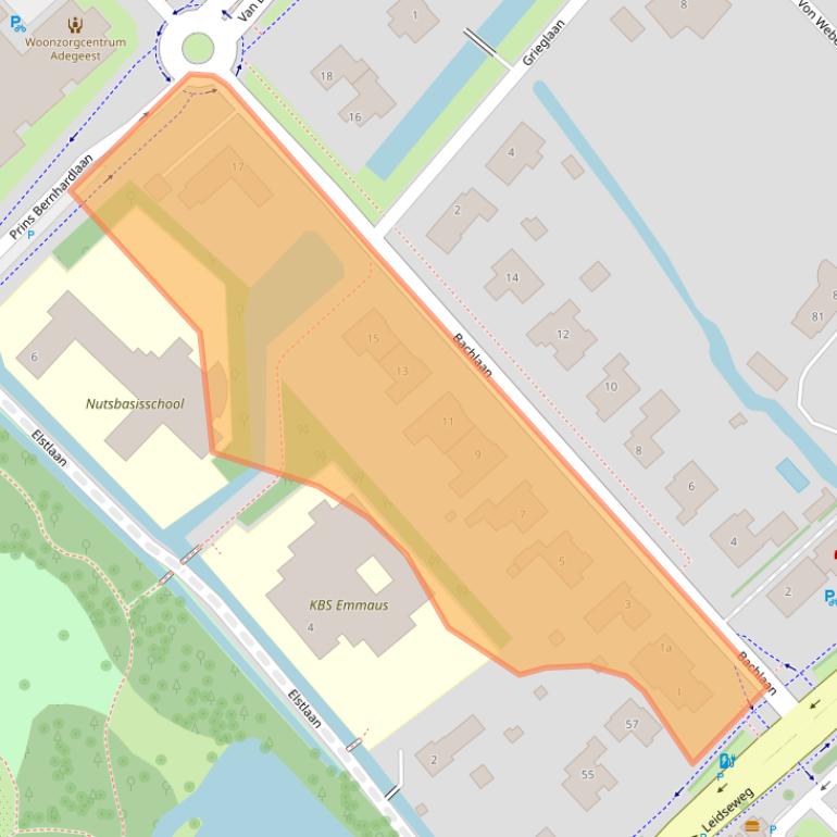 Kaart van postcodegebied 2252NA.