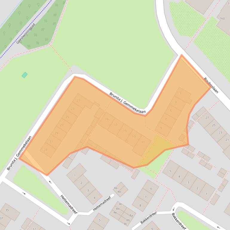 Kaart van postcodegebied 2252TJ.