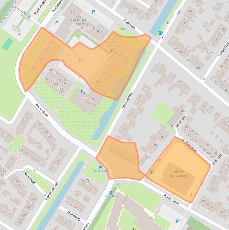 Kaart van postcodegebied 2252TR.