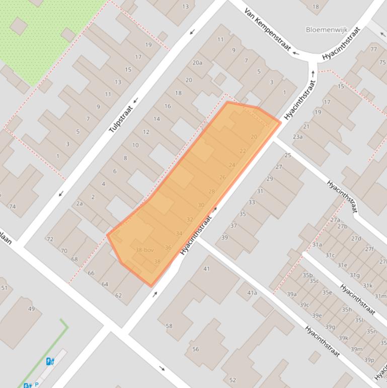 Kaart van postcodegebied 2252VC.