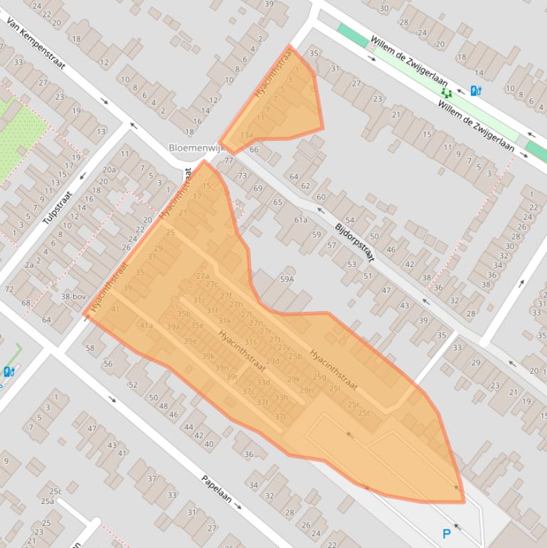 Kaart van postcodegebied 2252VD.