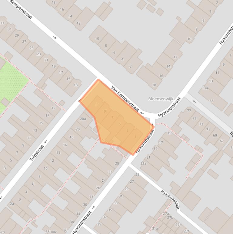 Kaart van postcodegebied 2252VE.