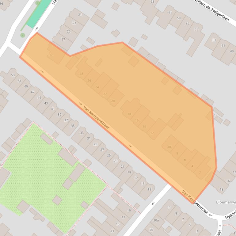 Kaart van postcodegebied 2252VH.