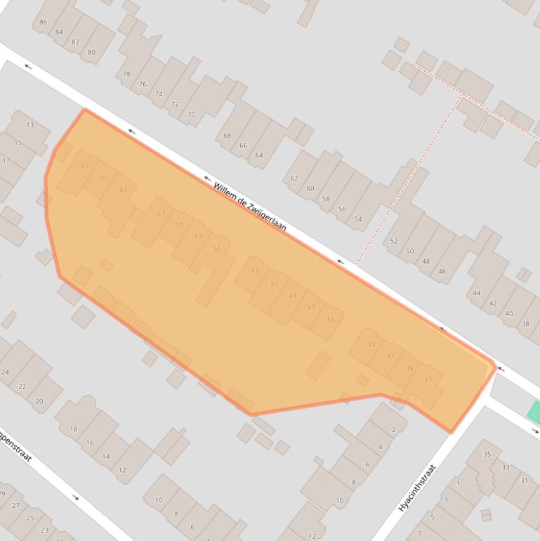 Kaart van postcodegebied 2252VP.