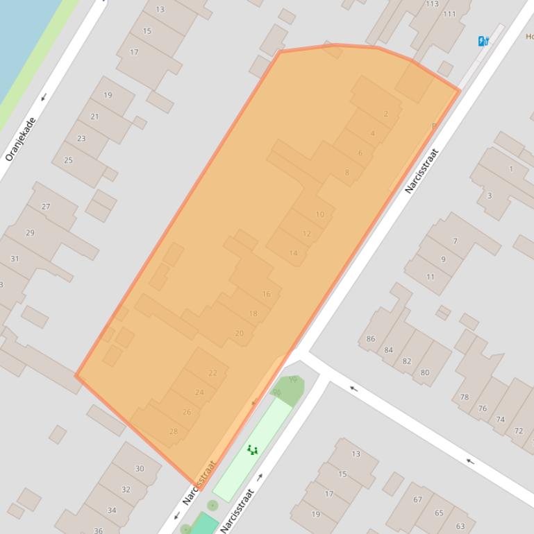 Kaart van postcodegebied 2252XE.