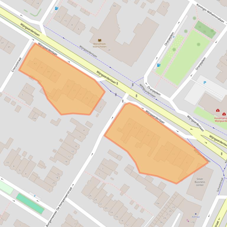 Kaart van postcodegebied 2252XJ.