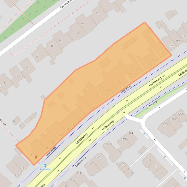 Kaart van postcodegebied 2253AB.
