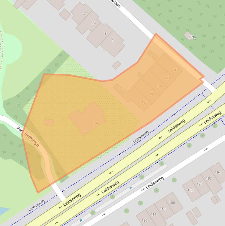 Kaart van postcodegebied 2253AD.