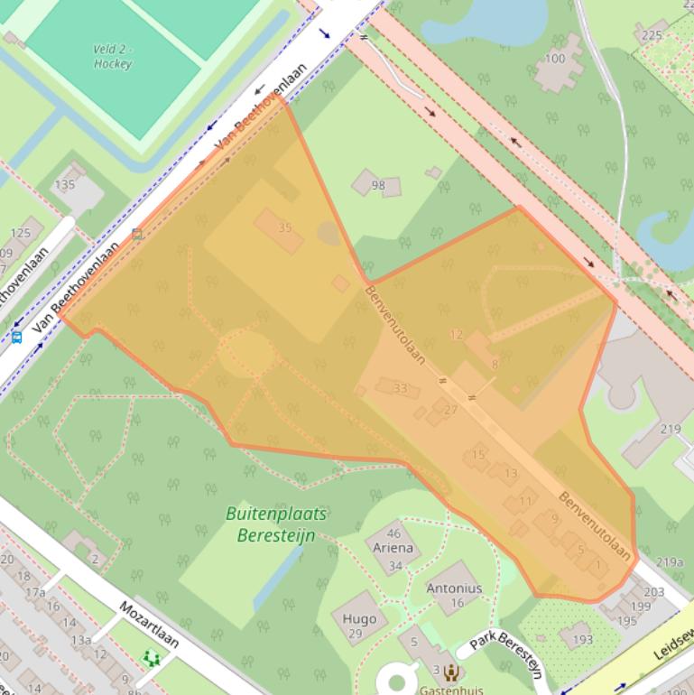 Kaart van postcodegebied 2253AH.